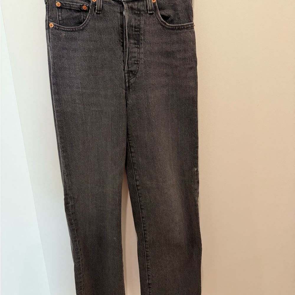 Levi's Women's High-Waisted Straight Leg Jeans - Dark Gray